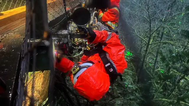 Rope access inspections performed by certified technicians on industrial structure Rope Access Inspections