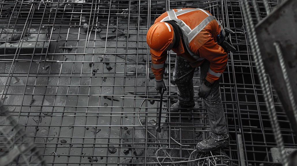 High-angle concrete repair on bridge using rope access above water without scaffolding High-angle concrete repair on bridge using rope access above water without scaffolding